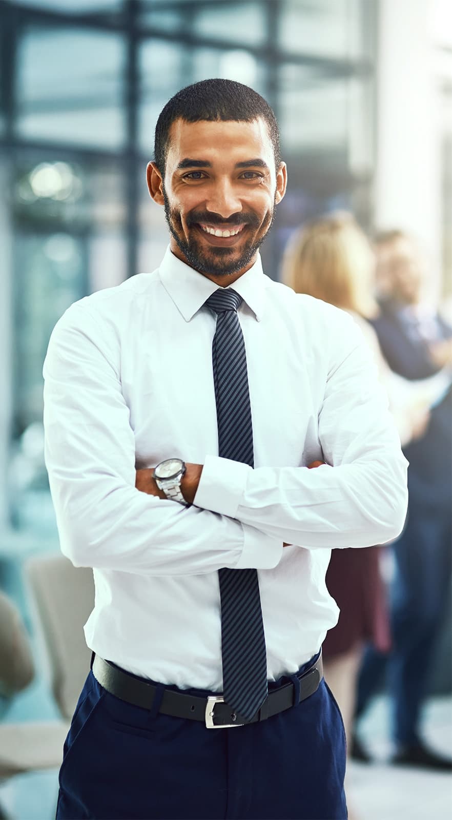 Portrait of a handsome young businessman in the workplace